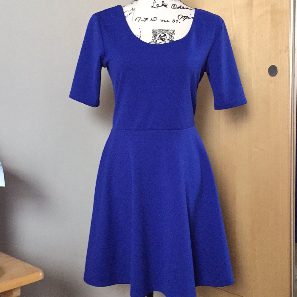 NWOT Scoop neck royal blue dress
